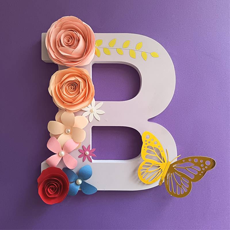 Letter B Floral Decor