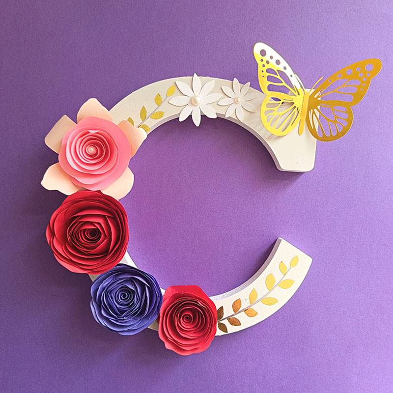 Letter C Floral Decor