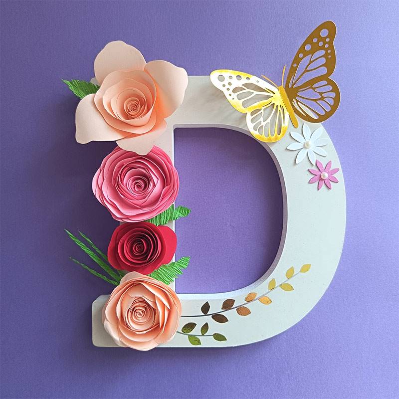 Letter D Floral Decor