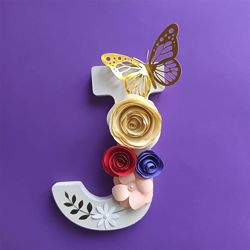 Letter J Floral Decor