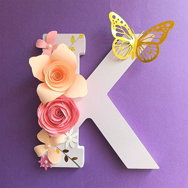 Letter K Floral Decor
