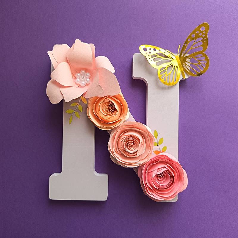 Letter N Floral Decor