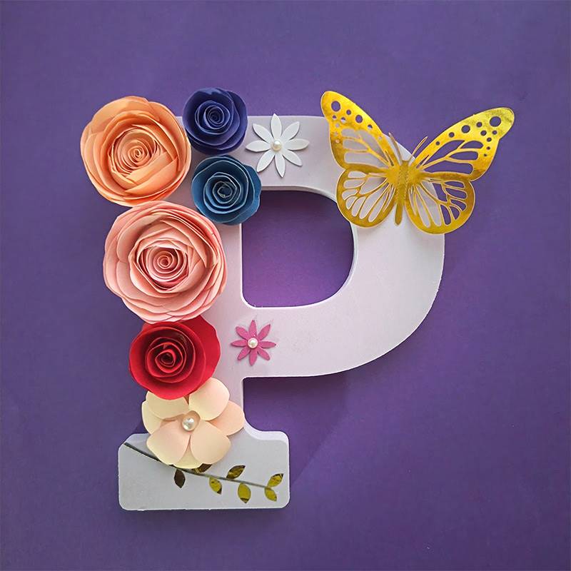 Letter P Floral Decor