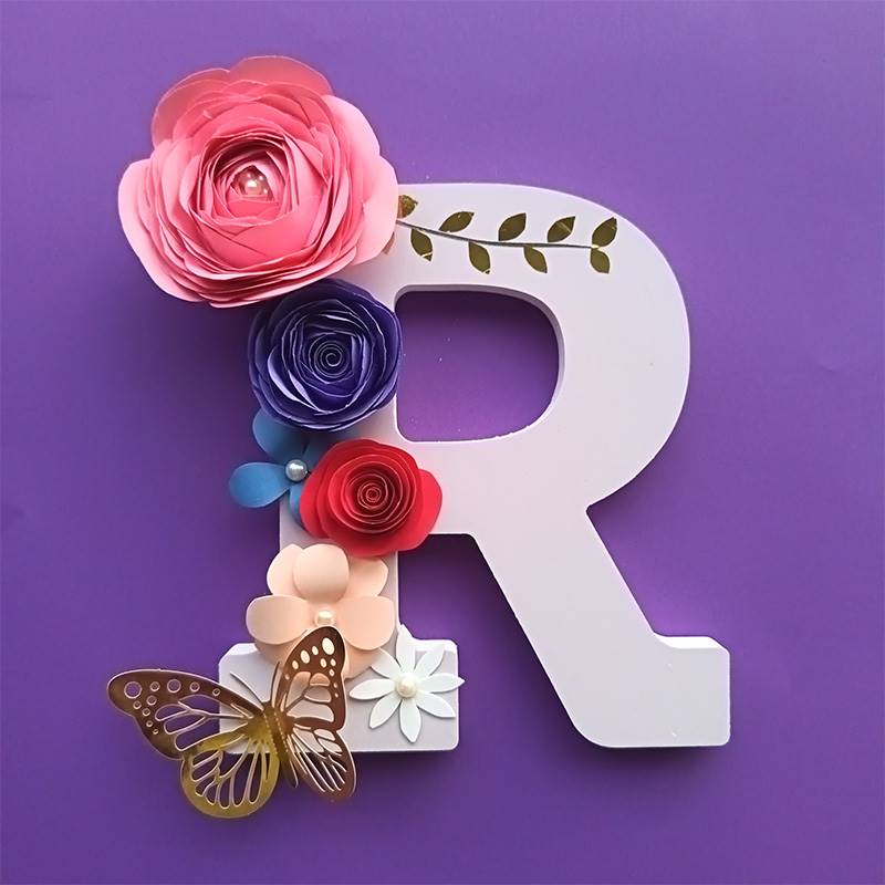 Letter R Floral Decor