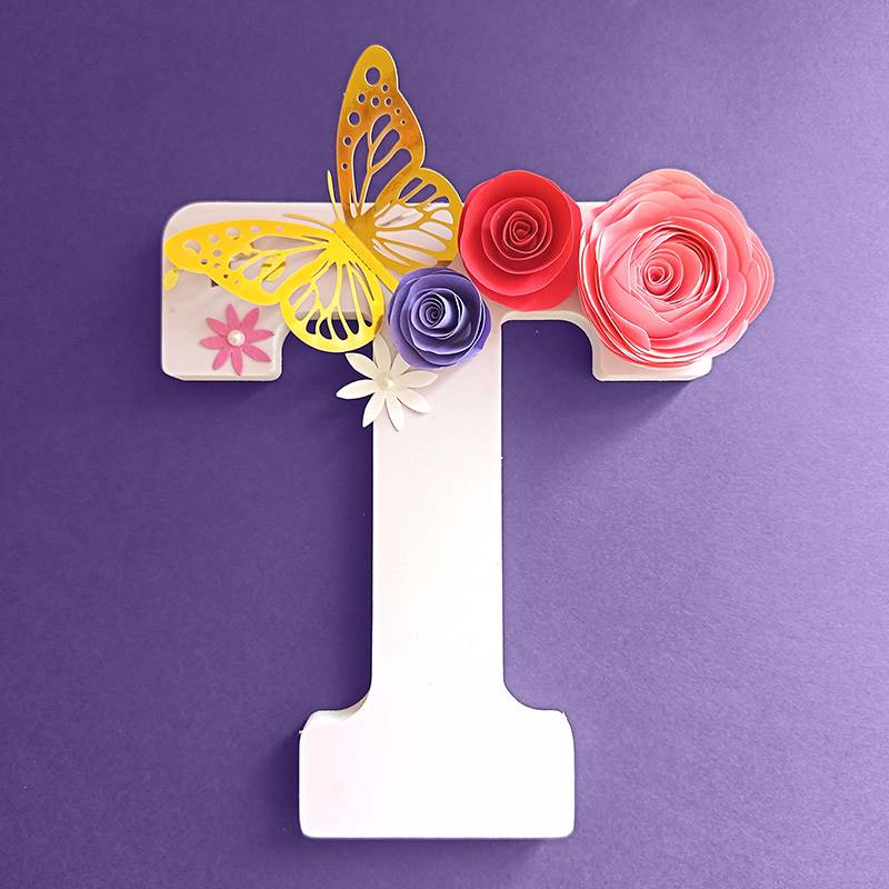 Letter T Floral Decor