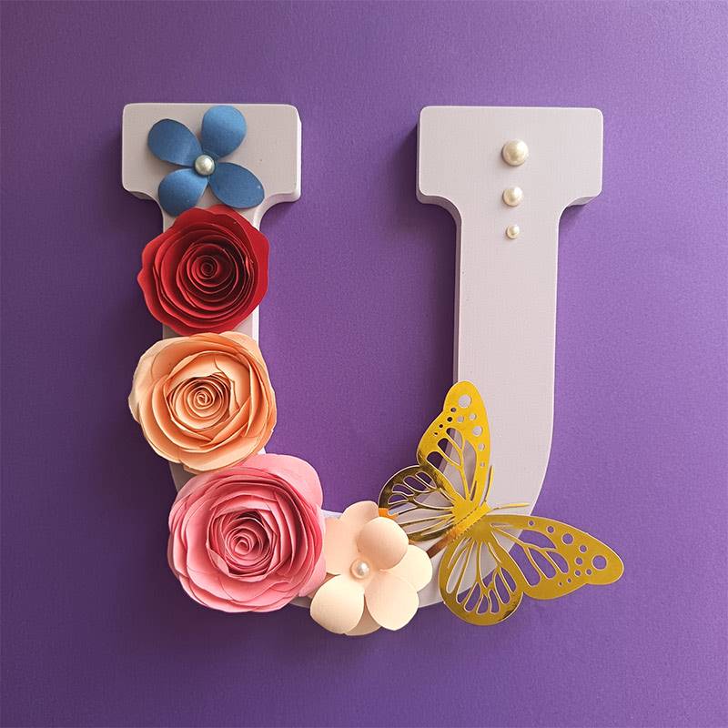 Letter U Floral Decor