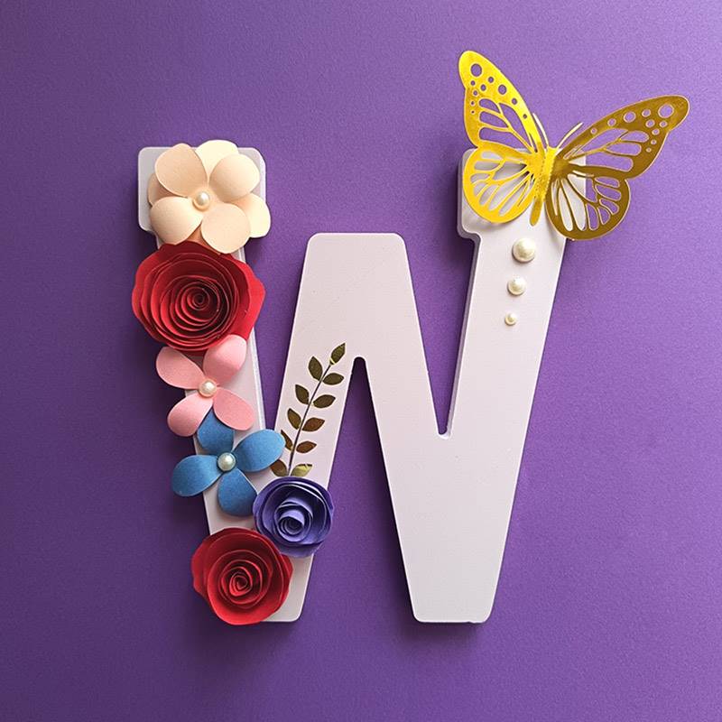Letter W Floral Decor