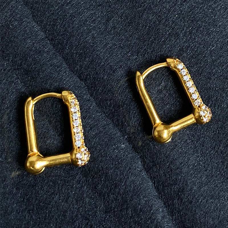 Gold-polished Lilac Hoops by Collection de Euphoria