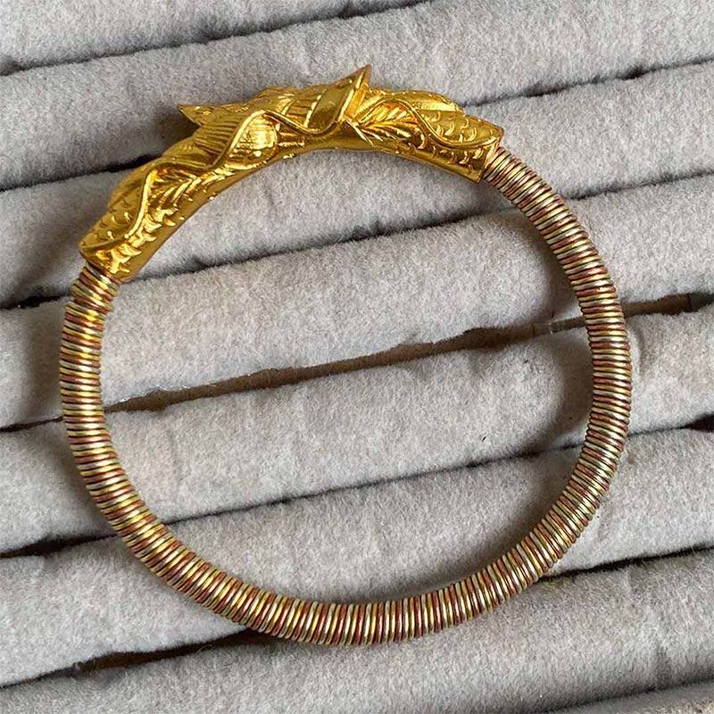 Gold-polished Sin Khwa Bala Bracelet by Collection de Euphoria