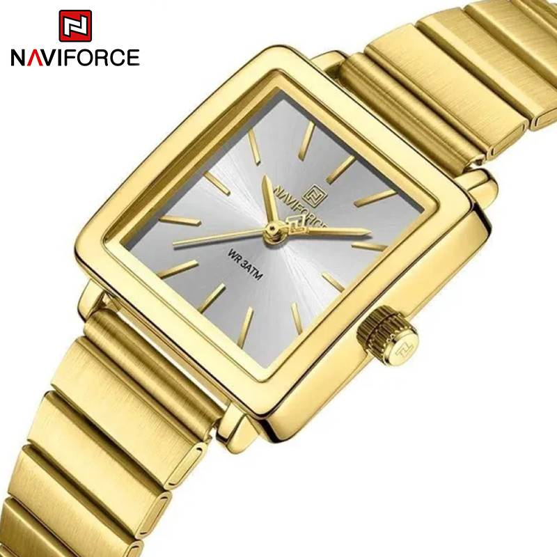 NaviForce Women’s Watch NF5048 – White / Golden
