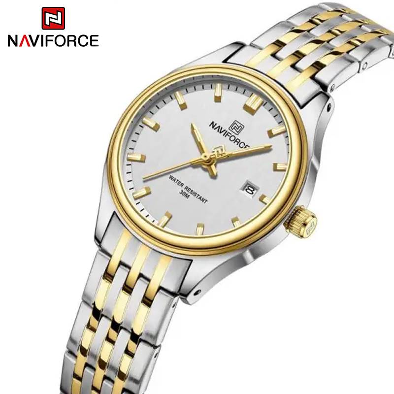 NaviForce Women’s Watch NF8039 – White / Golden