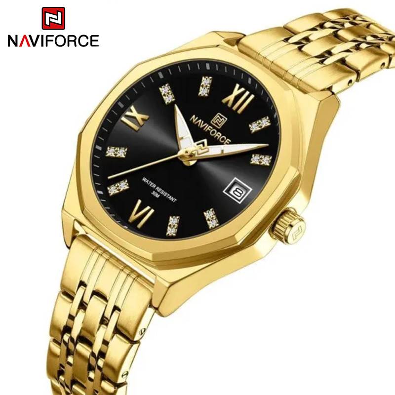 NaviForce Women’s Watch NF5052 – Black / Golden