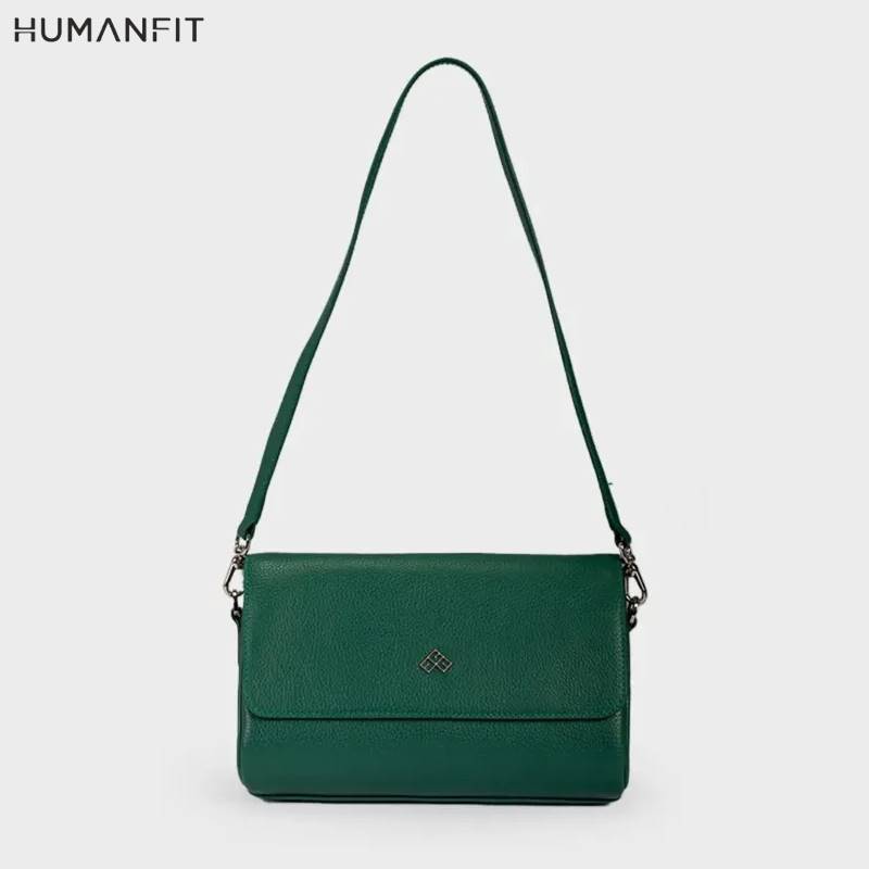 New Premium Leather Shoulder Side Bag for Women by Humanfit (#1532) - Green