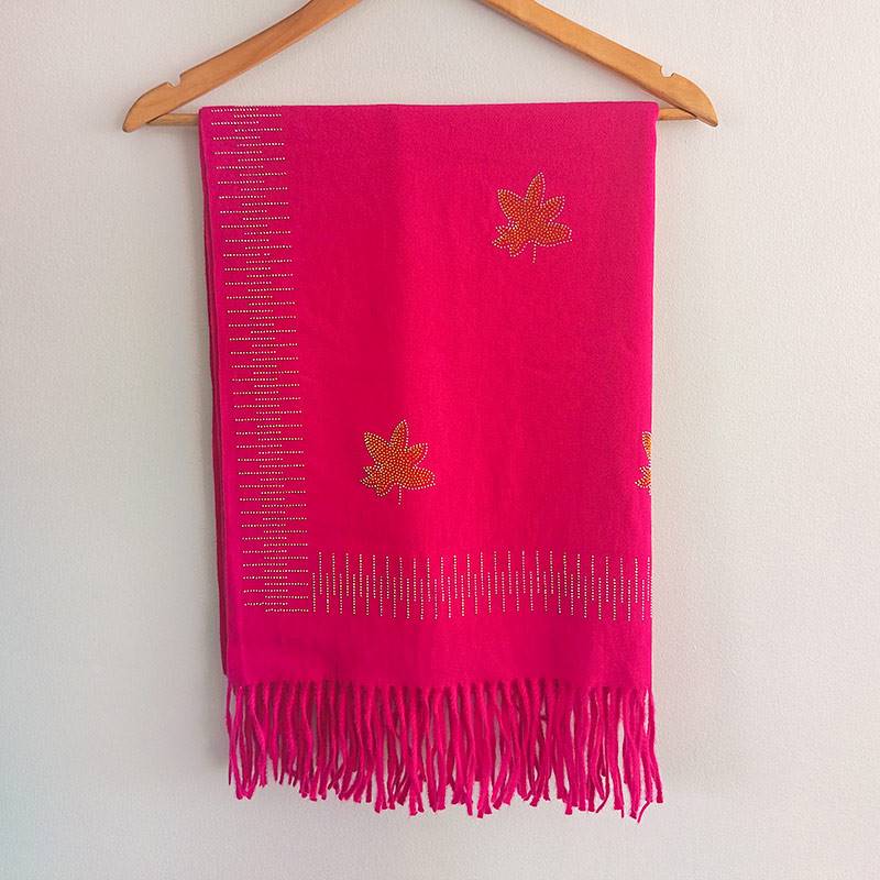 Bright Fuchsia Minimal Motif Shawl