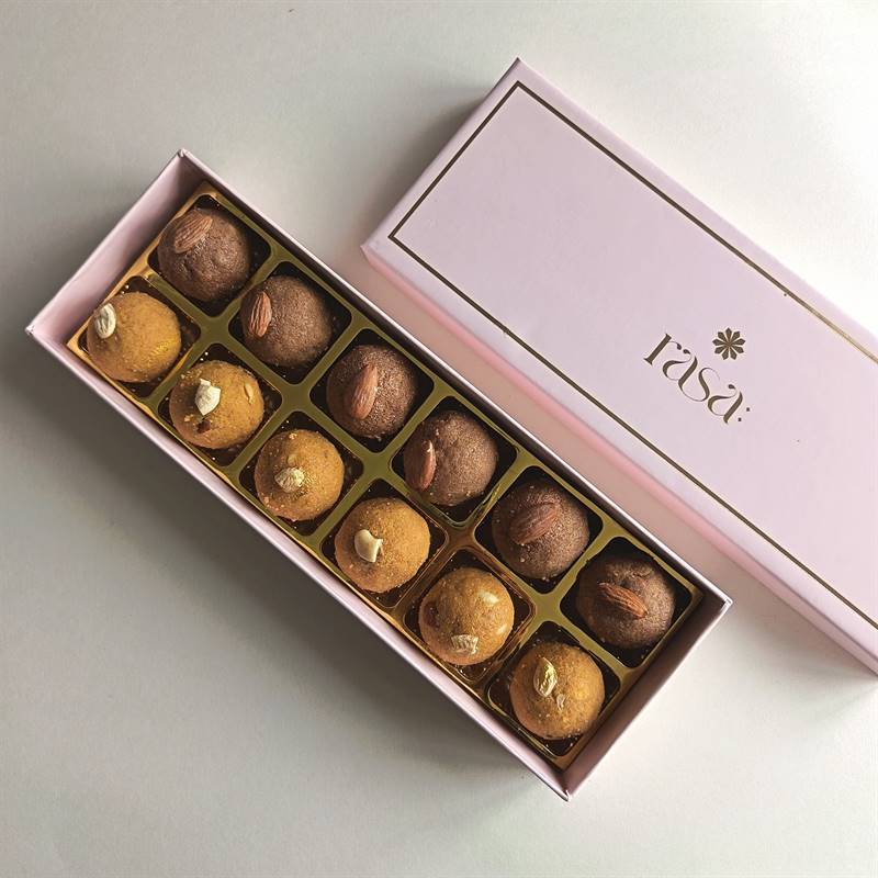 Rasa: Artisanal 12 pc Besan Laddoo Mithai Box