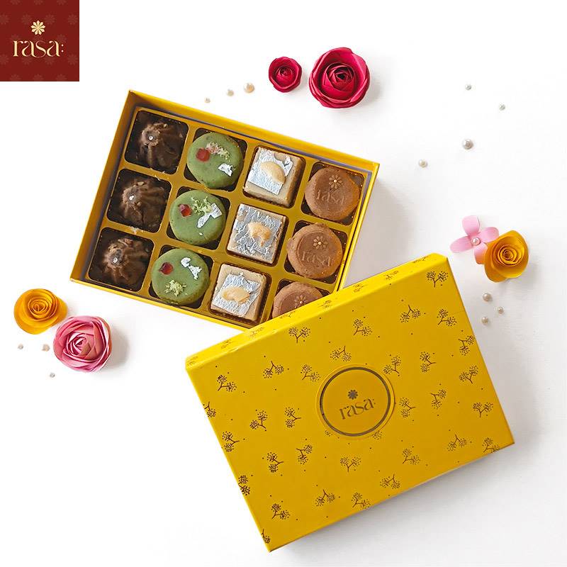 Rasa: Artisanal 12 pc Shrawan Mithai Box 