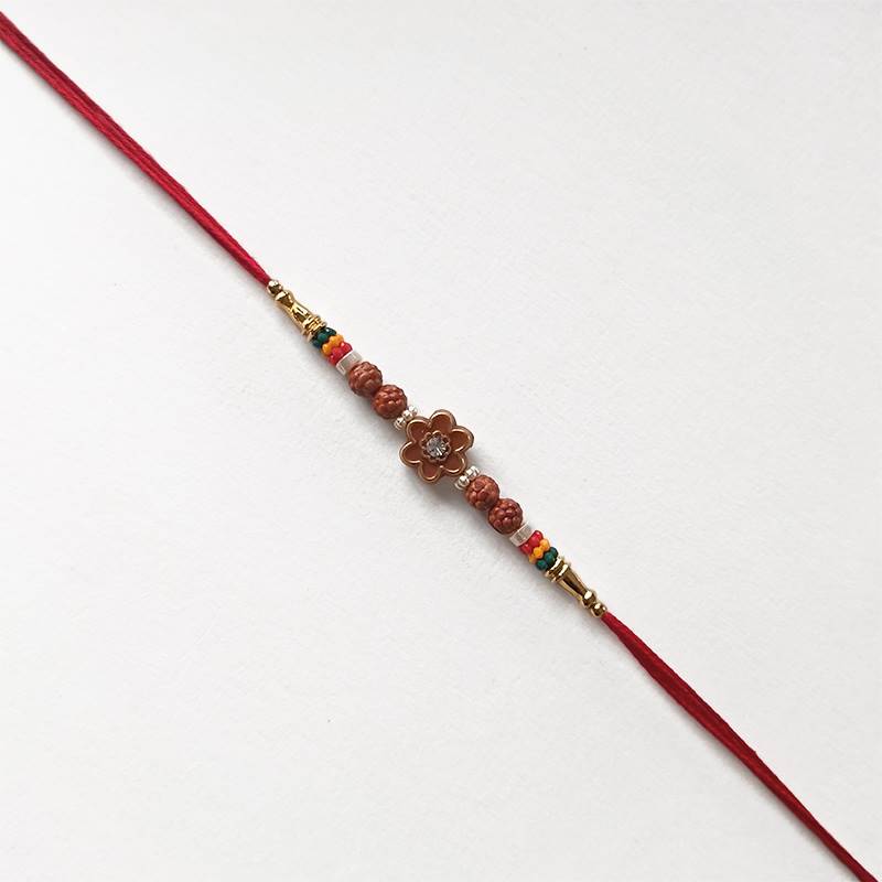 Floral Rudraksha Designer Rakhi