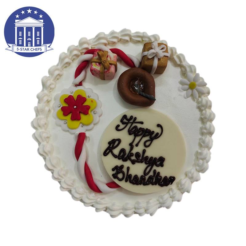 Rakshya Bandhan White Forest Cake (1 kg) by 5-Star Chefs