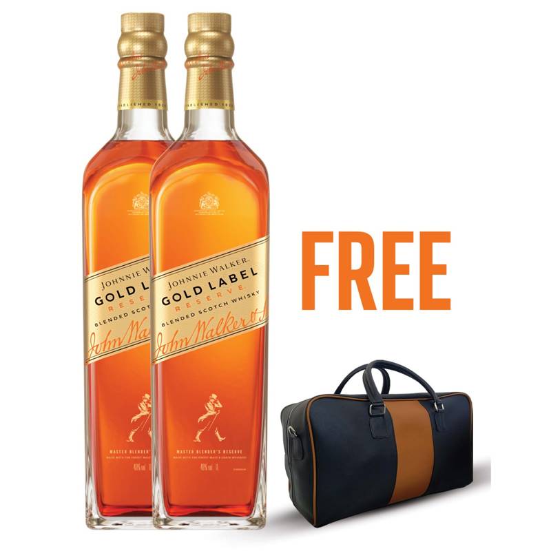Johhnie Walker Gold Label Reserve (1 L) x 2 (One Free Duffel Bag)