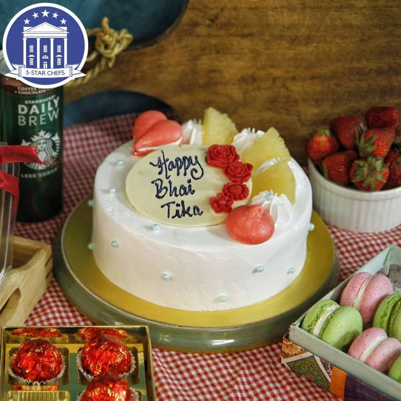 Bhai Tika Pineapple Cake (1 kg) by 5-Star Chefs