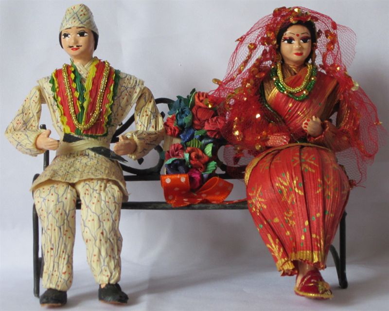 Nepali Bride Couple (16cm x 16cm)