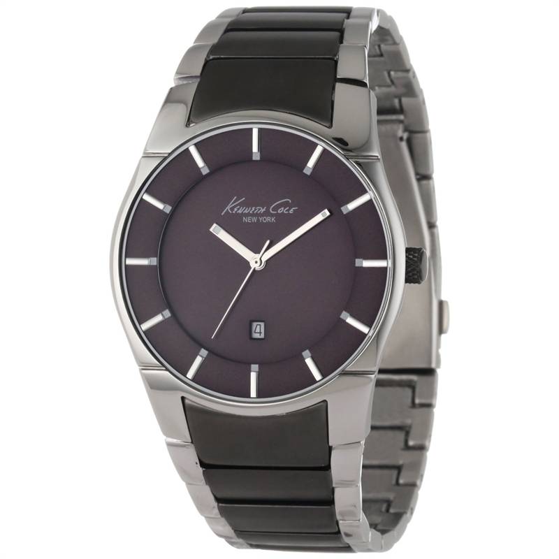 Kenneth Cole New York Men's KC9036 Slim Round Grey Ion-Plating Analog Watch