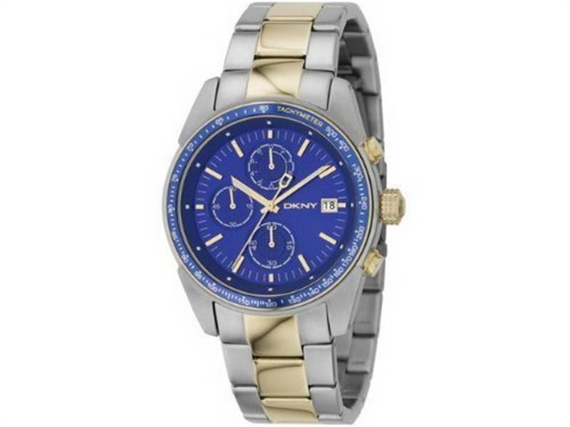DKNY NY1396 Gents Two Tone Bracelet Blue Dial Watch