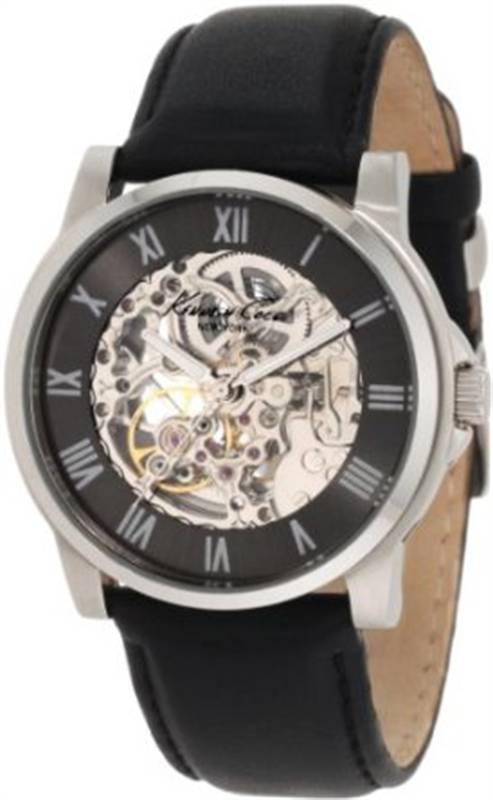 Kenneth Cole New York Men's KC1514 Automatic Gunmetal Dial Leather Strap Watch