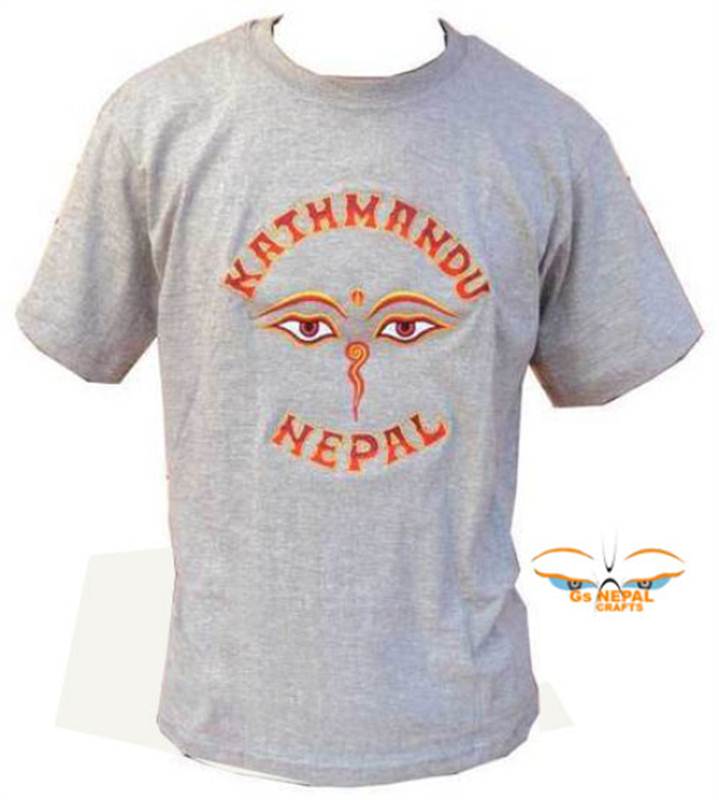 Embroidery Cotton Kathmandu Nepal T-Shirt (TS12)