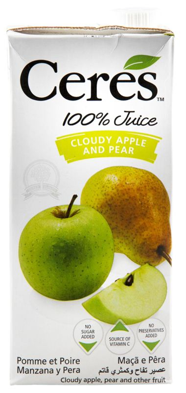 Ceres Cloudy Apple & Pear Juice (1 Ltr)