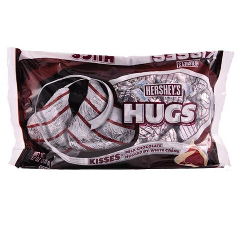 Hershey's Hugs Kisses Milk Chocolate Hugged By White Creme (340 gm) (MICHDRN011)