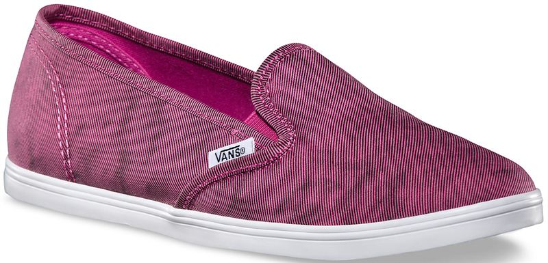 Vans Slip-On Lo Pro Stripes Fuschia Red True White Shoe (901176)