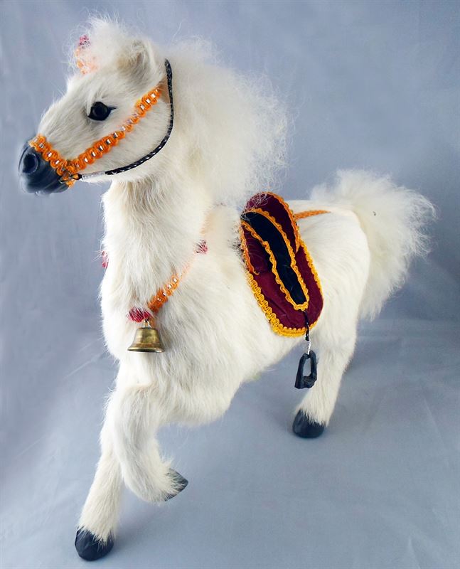 Galloping Horse A Show Piece (White Color) (H x L : 13 x 10 Inch Approx.)