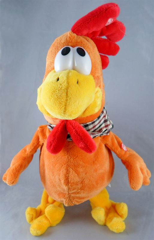 Battery Operating Dancing Cock (Orange Color) (H x W : 13 x 10 Inch Approx.)