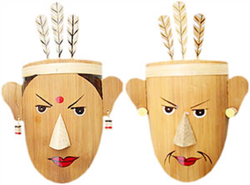 Handmade Bamboo's Couple Mask