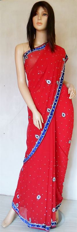 Aifa Chiffon Saree with Jaipuri Stone Work (MISARE265)