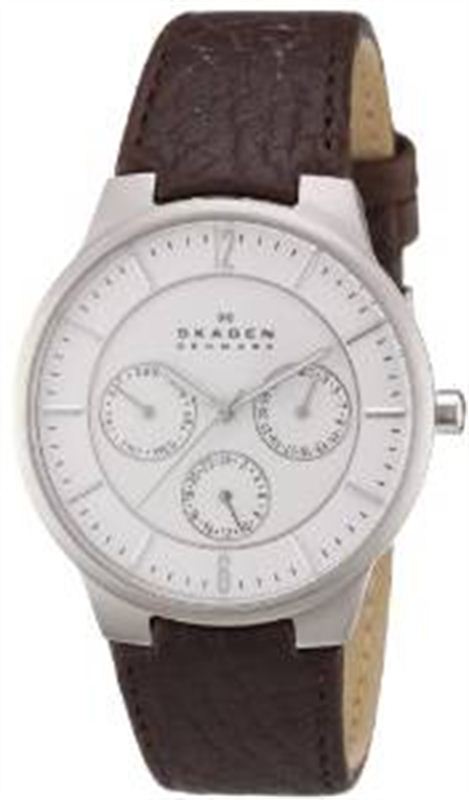 Skagen Men's 331XLSL1 Steel Brown Leather Multi-Function Watch