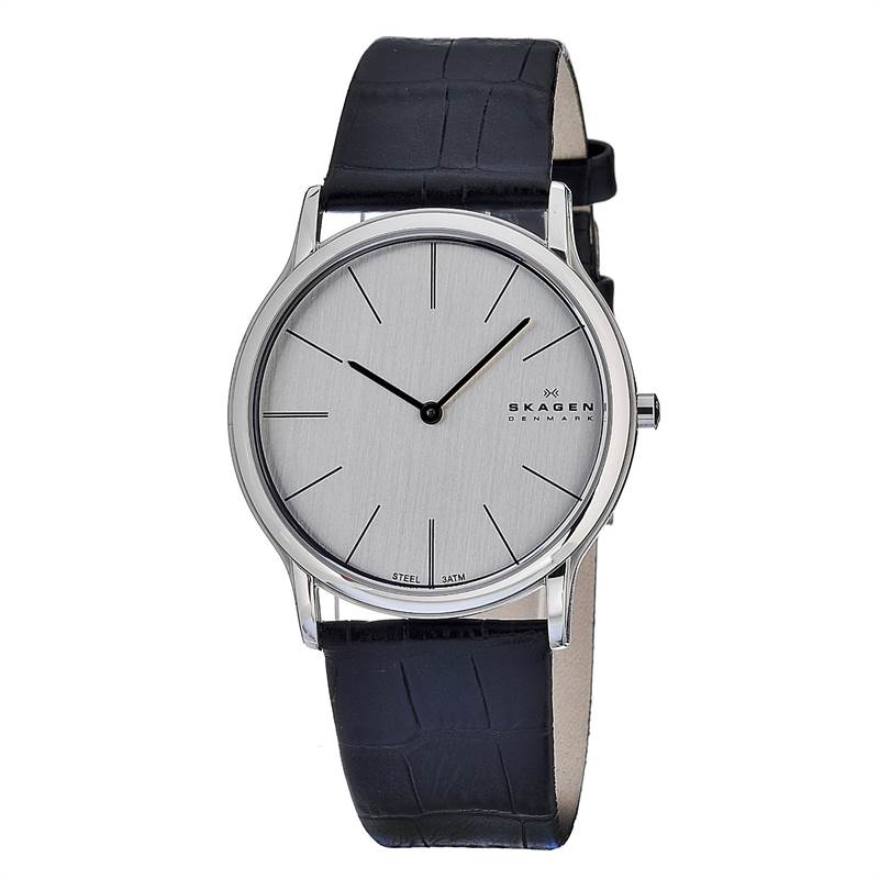 Skagen Men's 858XLSLC Skagen Denmark Super Slim Chrome & Black Watch