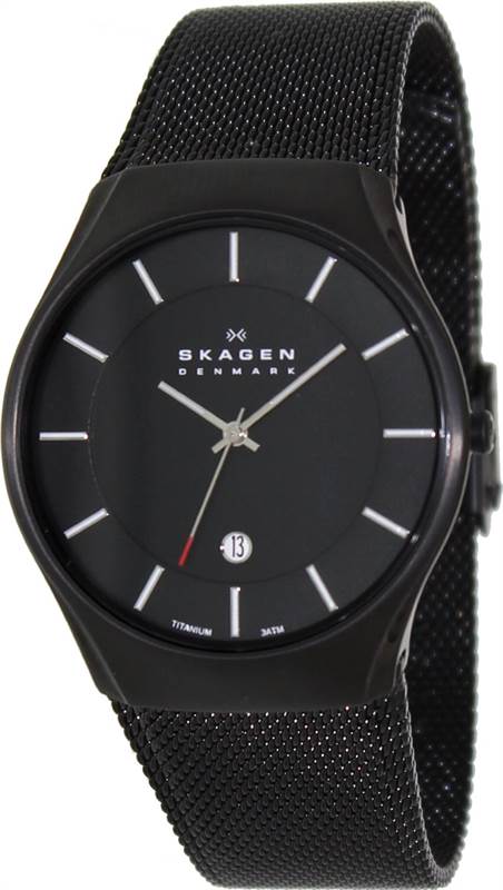 Skagen Men's 956XLTBB Quartz Titanium Black Dial Watch