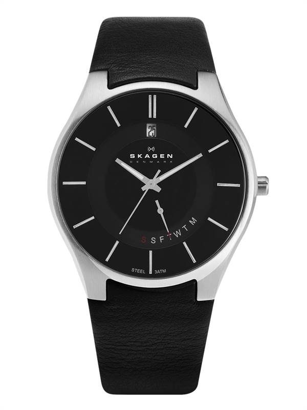 Skagen Men's 989XLSLB Stainless Steel Black Dial Watch