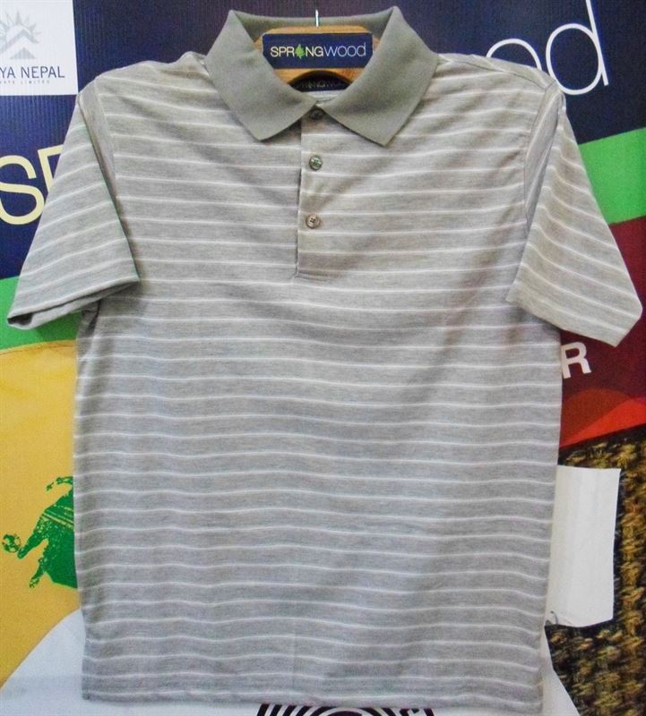 Springwood Men's Grey Stripe Polo Tshirt (SW19PT37GMW)