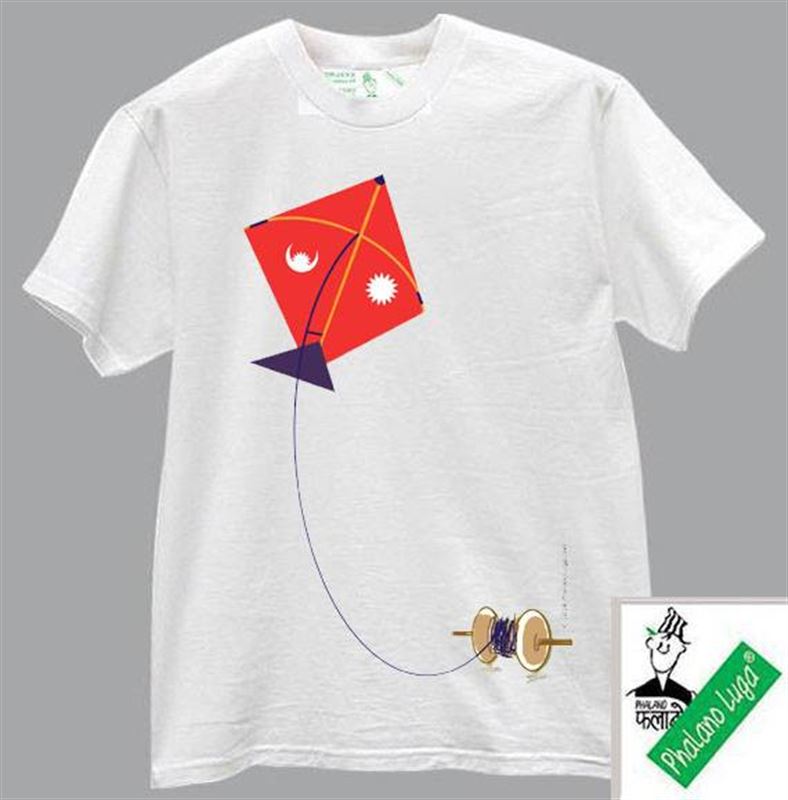 Phalano Luga Gents Printed Nepali Kite Dashain T-Shirt