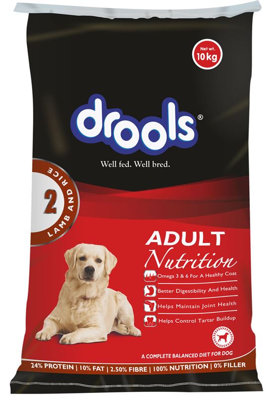 Drools Lamb & Rice Flavor Adult Nutrition Dog Food (10 Kg)