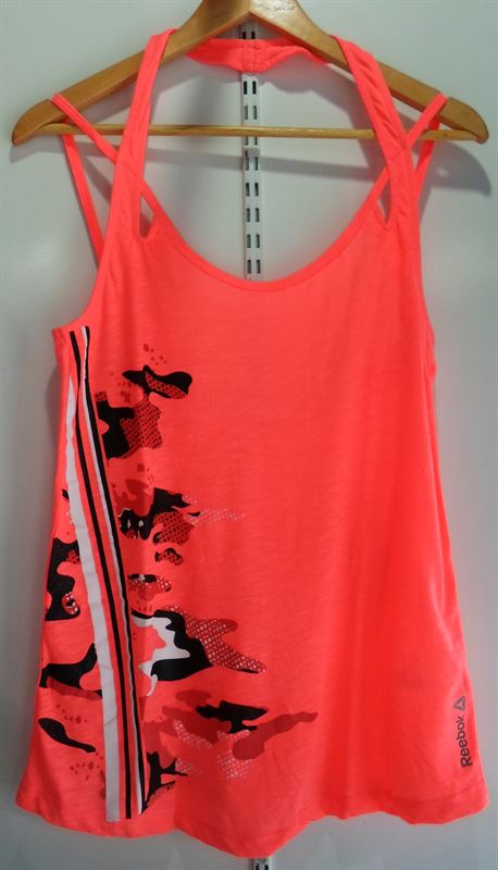 Reebok Ladies Pink Printed Dance Spaghetti Top (Z83435)
