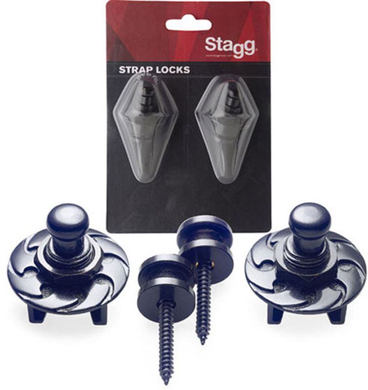 Stagg SSL1 BK Black Guitar Strap Locks Straplocks