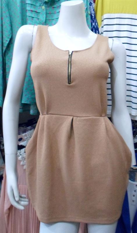 Hope And Faith Ladies Brown Bodycon Dress (HOANFA01)