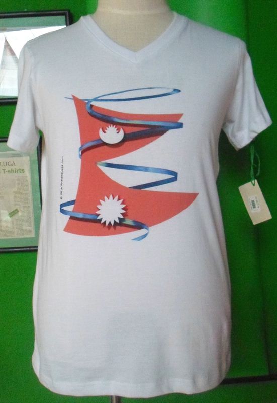 Phalano Luga Gents White Nepal Flag T-Shirt