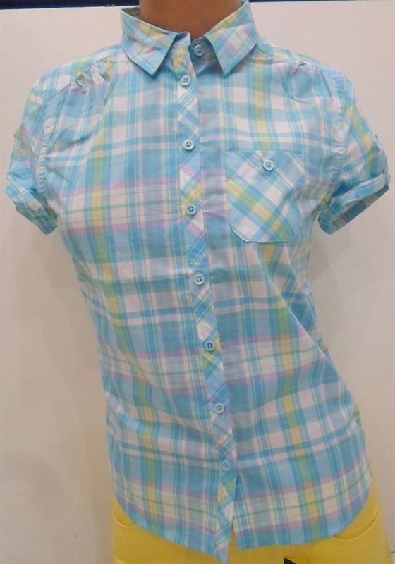 Jeanswest Ladies Ocean Blue Check Shirt (42-233310 8641)