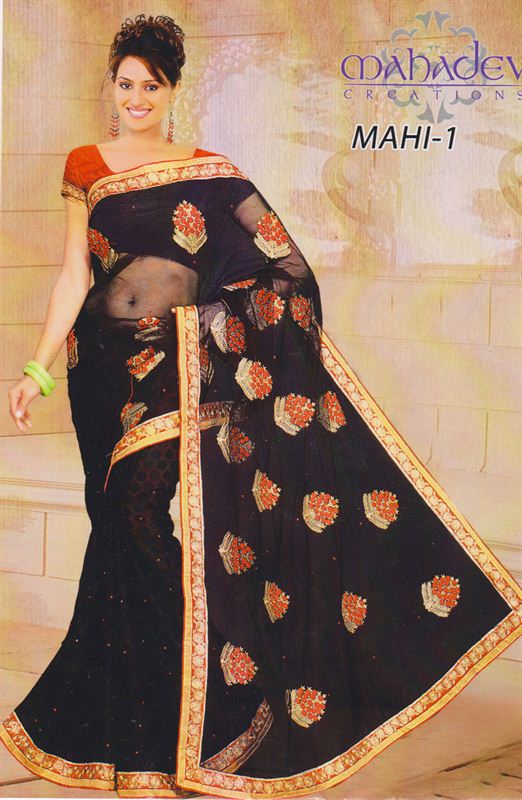 Aifa Printed Chiffon Saree (4)(MINT0044)