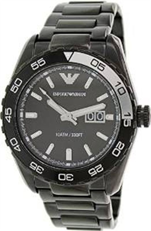 Emporio Armani Sportivo Black Dial Blaxk Ion-plated Mens Watch AR6049